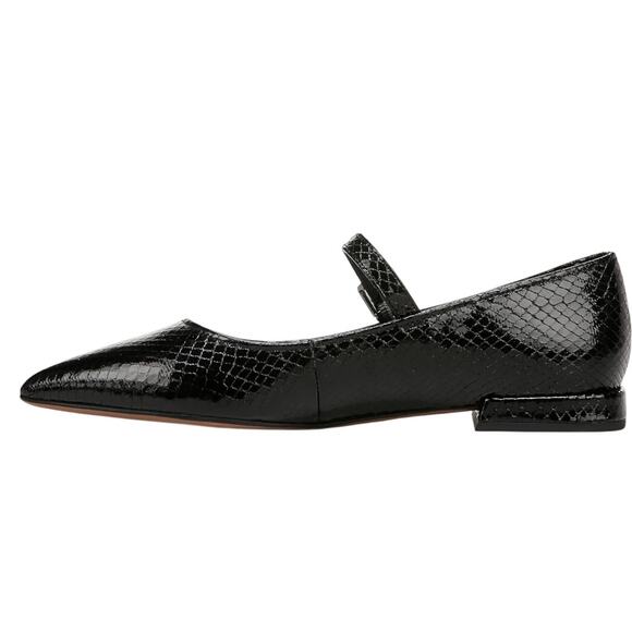 Franco Sarto Womens Nalin Mary Jane Flats US 8 M EU 38.5 Black Snake Print NIB - Picture 2 of 12